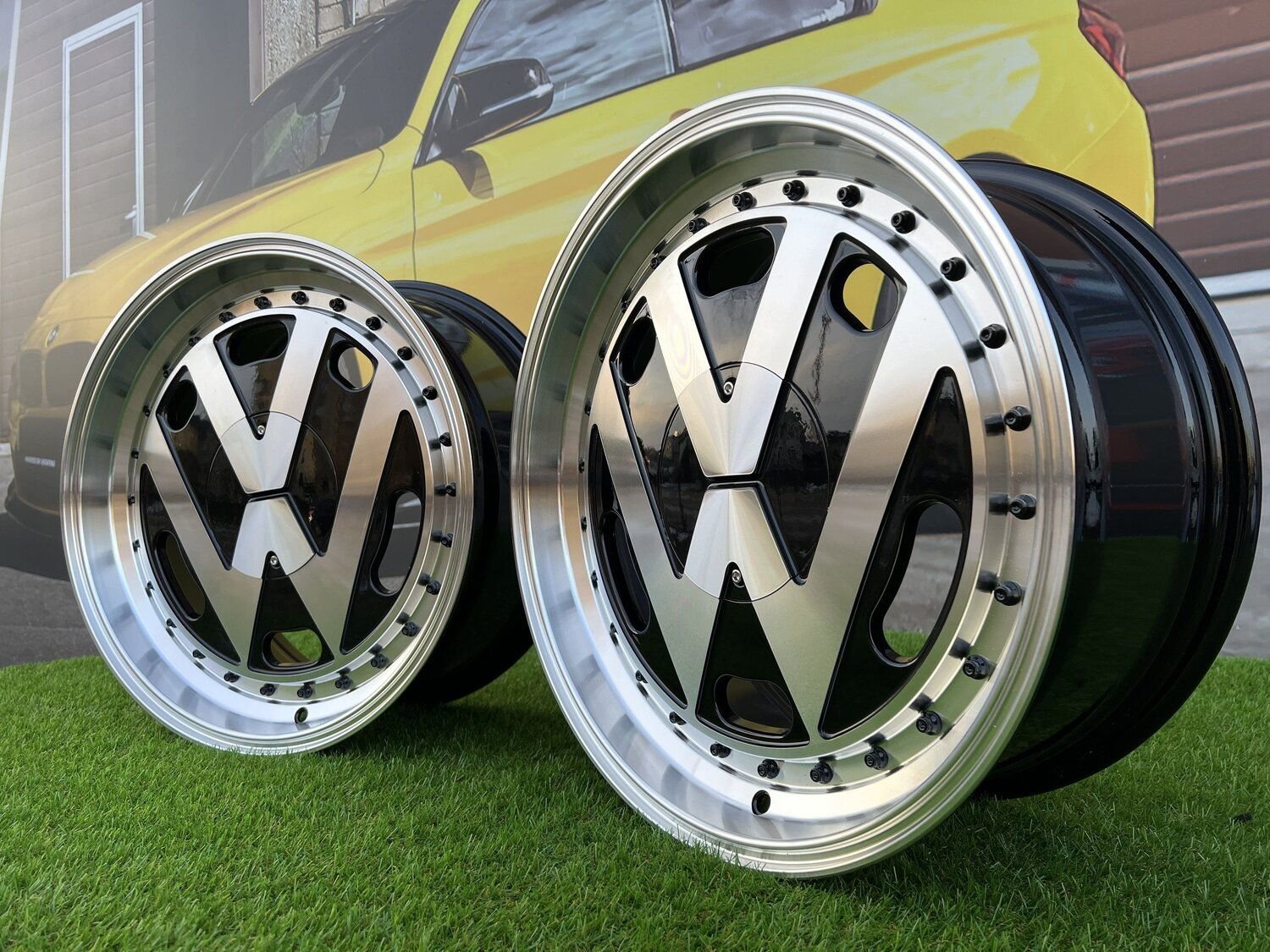 VW Classic style 17X7.5J 5X112 ET30 57.1 Black with Diamond Cut face and lip (Volkswagen, Audi, Mercedes - Benz, Seat, Skoda, Cupra) 8
