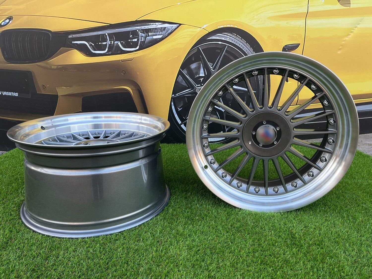 Alpina style with lip 19X8.5J 5X112/5X120 ET25 74.1 Grey with polished lip ( BMW 3-5-6-8 E46/E90/E39/E60/E63/E31 ) 8