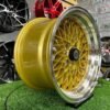 Soler SSR Mesh Formula Style 15X8.25J 4X100 ET20 73.1 Gold with polished lip