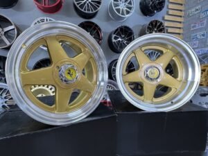 Ferrari Azev style 17X8.5J 4X100/4X114.3 ET25 73.1 Gold with polished lip