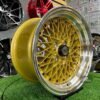 Soler SSR Mesh Formula Style 15X8.25J 4X100 ET20 73.1 Gold with polished lip