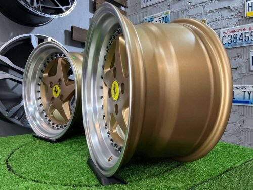 Akron Ferrari 348TS Style 15X8.25J 4X100 ET25 73.1 Matt bronze with Diamond cut lip ( BMW E30, VW Golf/Jetta, AUDI 80/90/Coupe, Mazda MX3/MX5, Honda Civic, JDM cars )