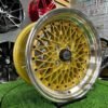 Soler SSR Mesh Formula Style 15X8.25J 4X100 ET20 73.1 Gold with polished lip