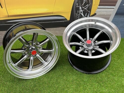 Watanabe Rota style 15X9J 4X100/4X114.3 ET0 73.1 Hyperblack with Diamond cut lip ( Mazda MX RX, VW, BMW E30, Honda, JDM cars )