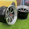 Watanabe Rota style 15X10.5J 4X100/4X114.3 ET -15 73.1 Hyperblack with Diamond cut lip ( Mazda MX RX, VW, BMW E30, Honda, JDM cars )