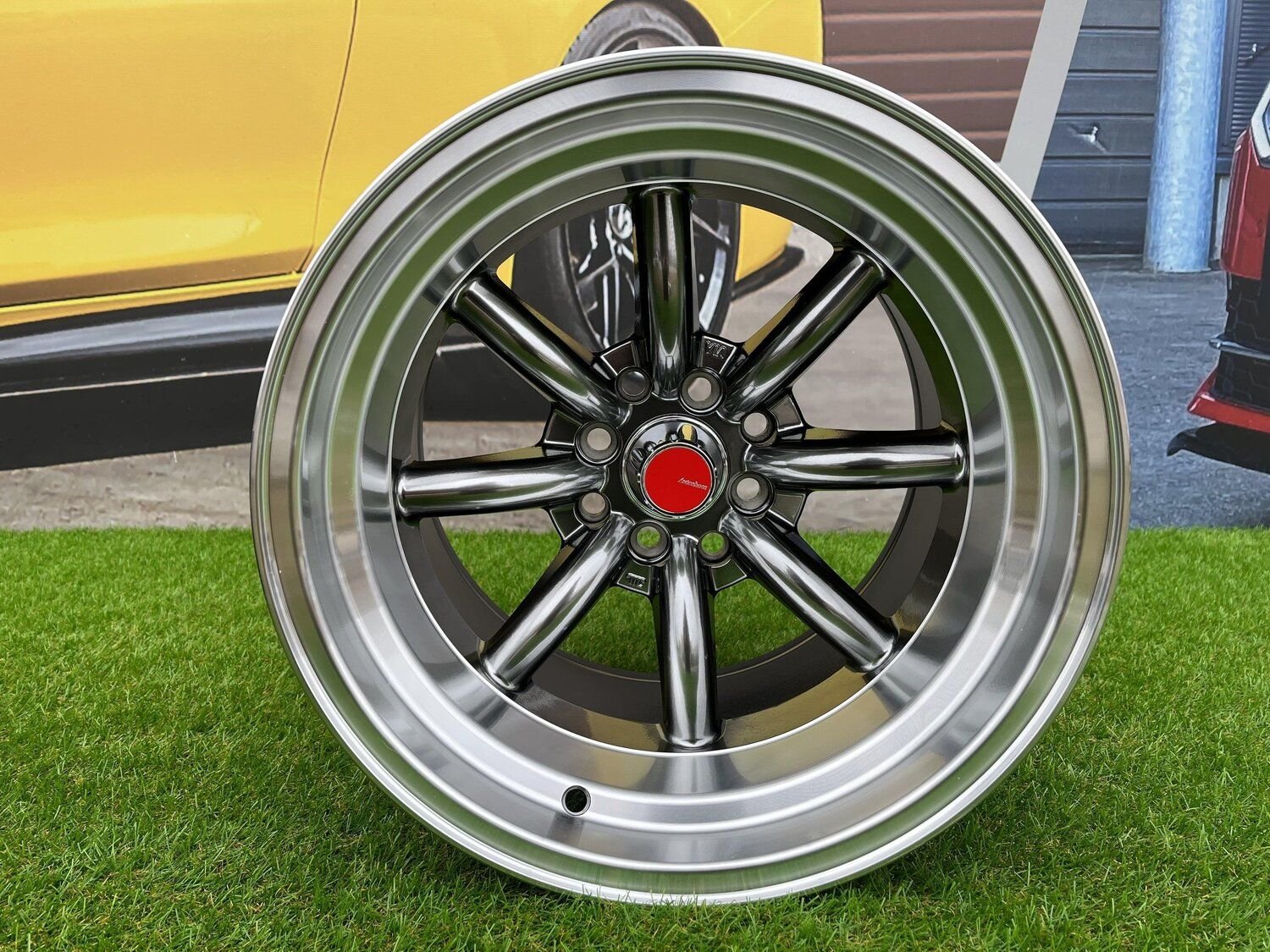 Watanabe Rota style 15X10.5J 4X100/4X114.3 ET -15 73.1 Hyperblack with Diamond cut lip ( Mazda MX RX, VW, BMW E30, Honda, JDM cars ) 10