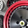 JDM Ronal Turbo style 16X8J 5X114.3 ET25 73.1 Black matt with red lip
