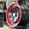 JDM Ronal Turbo style 16X8J 5X114.3 ET25 73.1 Black matt with red lip