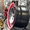 JDM Ronal Turbo style 16X8J 5X114.3 ET25 73.1 Black matt with red lip