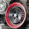 JDM Ronal Turbo style 16X8J 5X114.3 ET25 73.1 Black matt with red lip