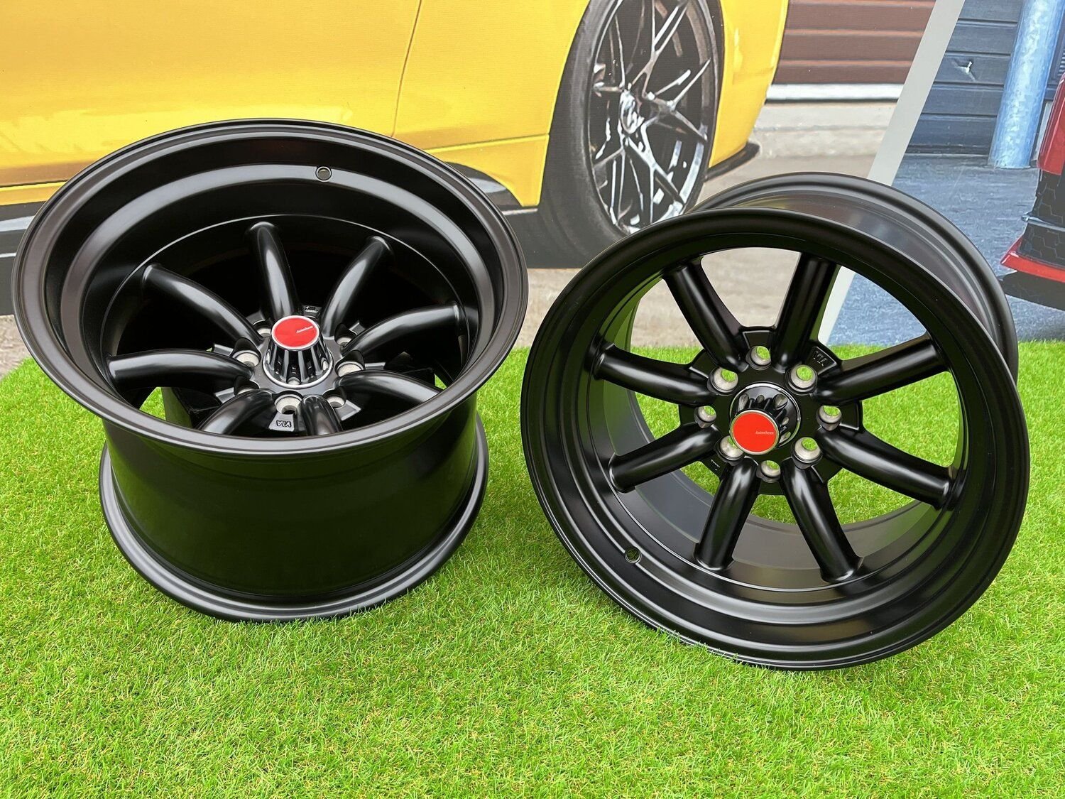 Watanabe Rota style 15X9J 4X100/4X114.3 ET0 73.1 Matt black ( Mazda MX RX, VW, BMW E30, Honda, JDM cars )