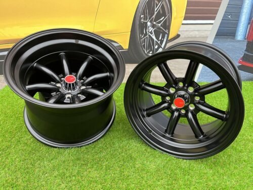 Watanabe Rota style 15X10.5J 4X100/4X114.3 ET -15 73.1 Matt black ( Mazda MX RX, VW, BMW E30, Honda, JDM cars )