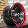 JDM Ronal Turbo style 16X8J 5X114.3 ET25 73.1 Black matt with red lip