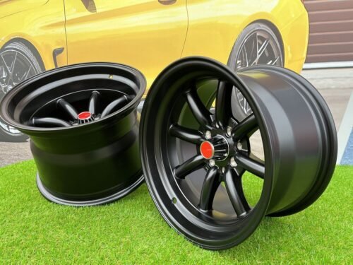 Watanabe Rota style 15X10.5J 4X100/4X114.3 ET -15 73.1 Matt black ( Mazda MX RX, VW, BMW E30, Honda, JDM cars )