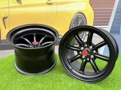 Watanabe Rota style 15X9J 4X100/4X114.3 ET0 73.1 Matt black ( Mazda MX RX, VW, BMW E30, Honda, JDM cars )