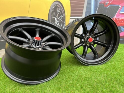 Watanabe Rota style 15X10.5J 4X100/4X114.3 ET -15 73.1 Matt black ( Mazda MX RX, VW, BMW E30, Honda, JDM cars )
