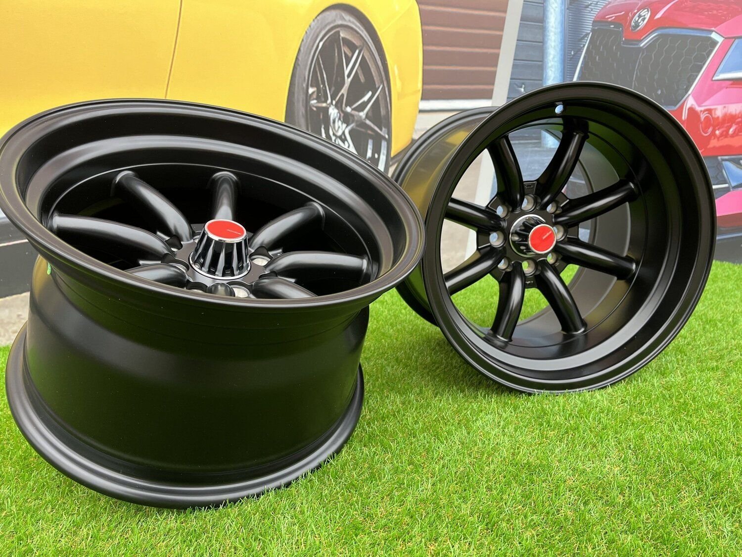 Watanabe Rota style 15X10.5J 4X100/4X114.3 ET -15 73.1 Matt black ( Mazda MX RX, VW, BMW E30, Honda, JDM cars ) 5