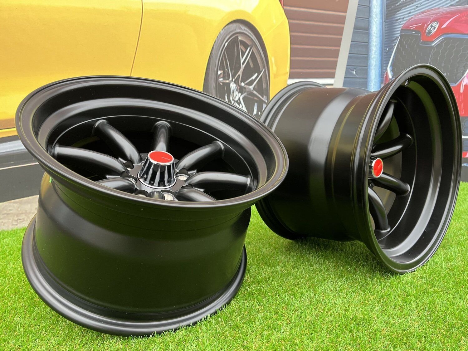 Watanabe Rota style 15X10.5J 4X100/4X114.3 ET -15 73.1 Matt black ( Mazda MX RX, VW, BMW E30, Honda, JDM cars ) 6