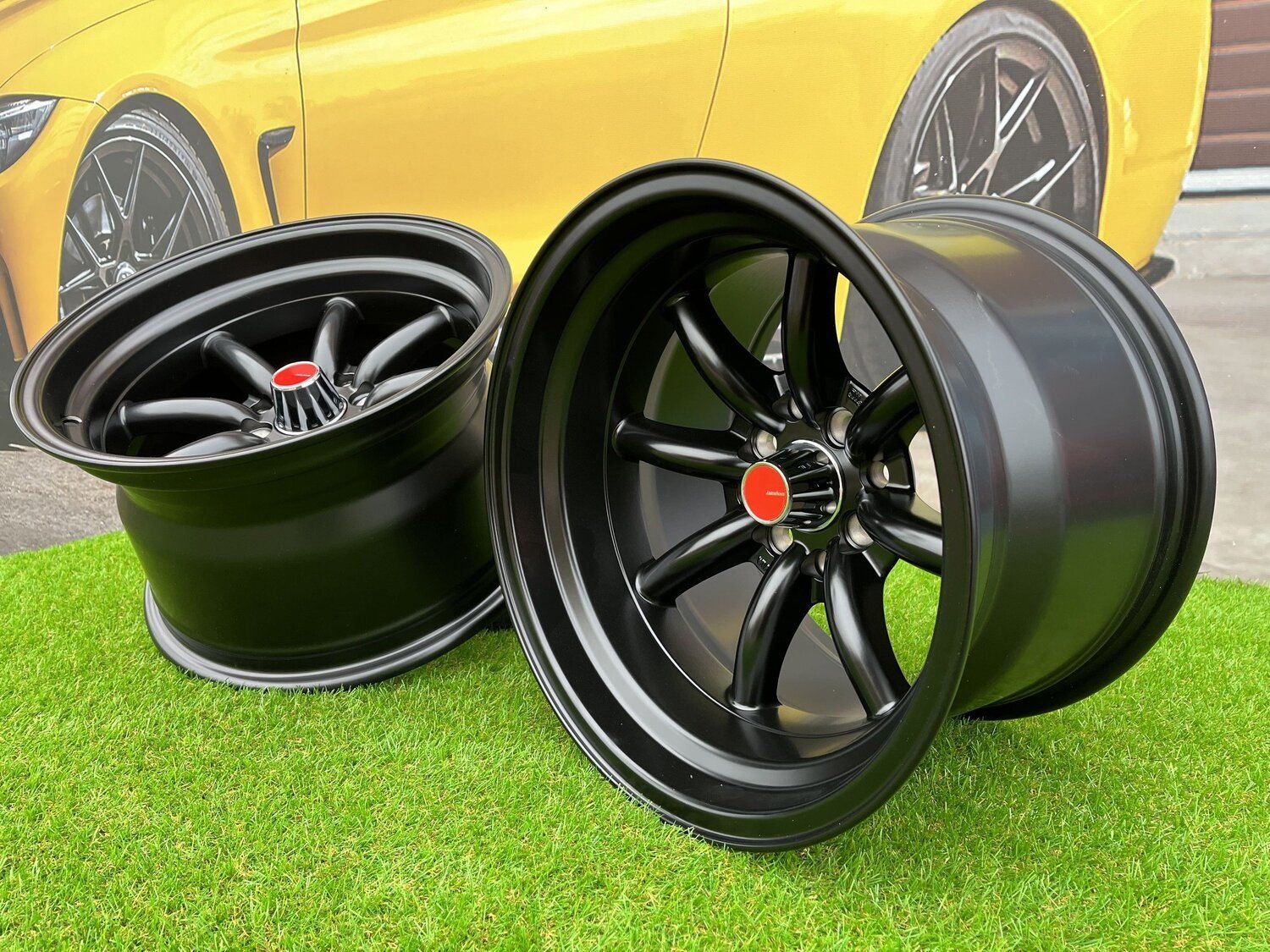 Watanabe Rota style 15X10.5J 4X100/4X114.3 ET -15 73.1 Matt black ( Mazda MX RX, VW, BMW E30, Honda, JDM cars ) 7