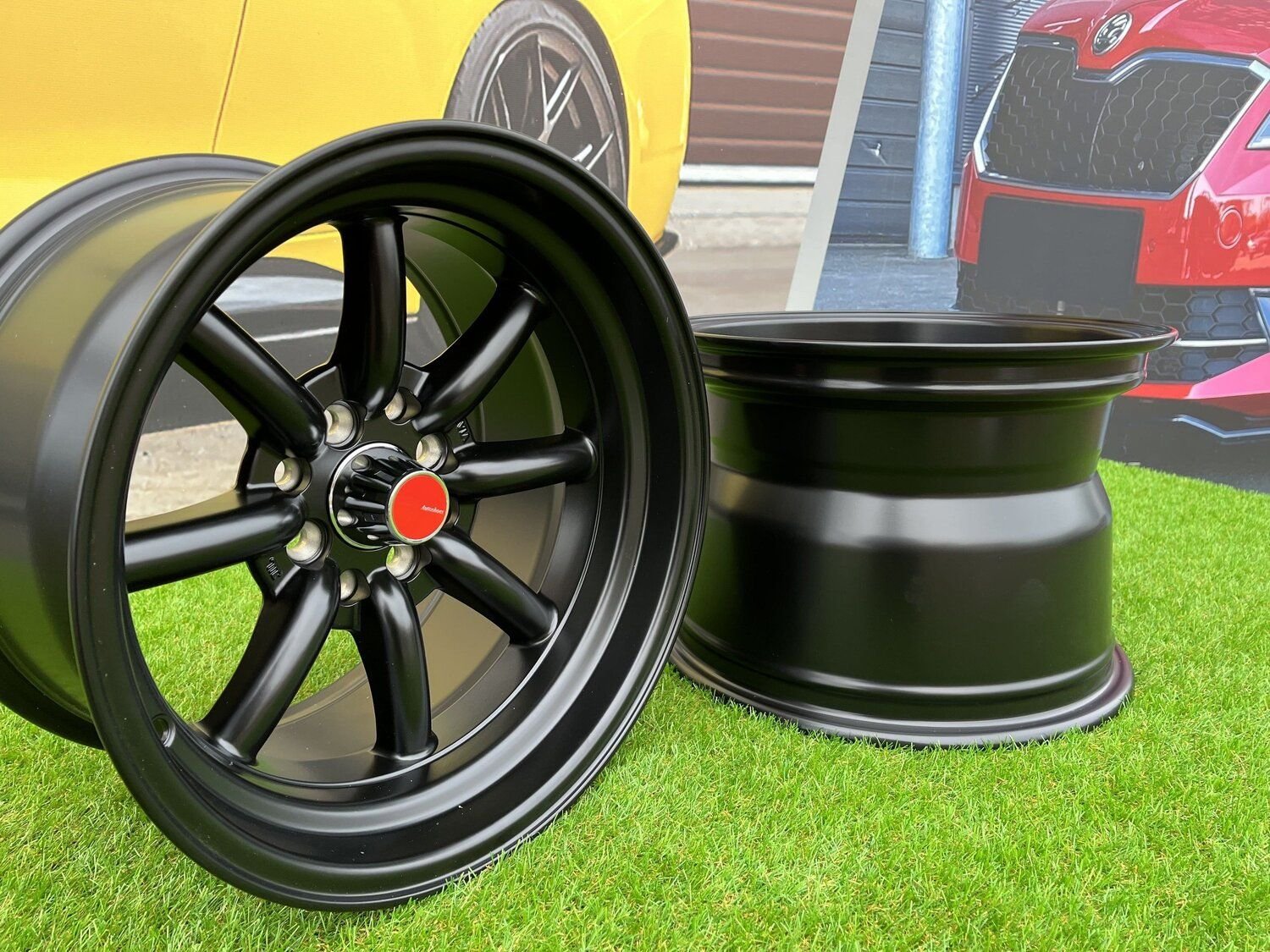 Watanabe Rota style 15X10.5J 4X100/4X114.3 ET -15 73.1 Matt black ( Mazda MX RX, VW, BMW E30, Honda, JDM cars ) 8