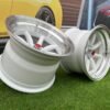 Watanabe Rota style 15X9J 4X100/4X114.3 ET0 73.1 White with Diamond cut lip ( Mazda MX RX, VW, BMW E30, Honda, JDM cars )