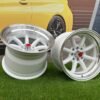 Watanabe Rota style 15X10.5J 4X100/4X114.3 ET -15 73.1 White with Diamond cut lip ( Mazda MX RX, VW, BMW E30, Honda, JDM cars )