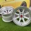 Watanabe Rota style 15X10.5J 4X100/4X114.3 ET -15 73.1 White with Diamond cut lip ( Mazda MX RX, VW, BMW E30, Honda, JDM cars )