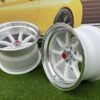Watanabe Rota style 15X10.5J 4X100/4X114.3 ET -15 73.1 White with Diamond cut lip ( Mazda MX RX, VW, BMW E30, Honda, JDM cars )