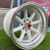 Watanabe Rota style 15X9J 4X100/4X114.3 ET0 73.1 White with Diamond cut lip ( Mazda MX RX, VW, BMW E30, Honda, JDM cars )