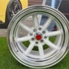 Watanabe Rota style 15X9J 4X100/4X114.3 ET0 73.1 White with Diamond cut lip ( Mazda MX RX, VW, BMW E30, Honda, JDM cars )