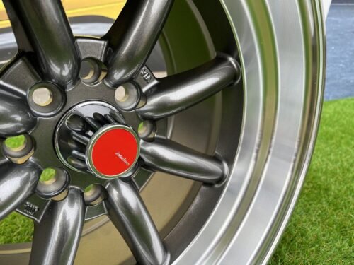 Watanabe Rota style 15X9J 4X100/4X114.3 ET0 73.1 Grey with Diamond cut lip ( Mazda MX RX, VW, BMW E30, Honda, JDM cars )