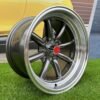 Watanabe Rota style 15X10.5J 4X100/4X114.3 ET -15 73.1 Grey with Diamond cut lip ( Mazda MX RX, VW, BMW E30, Honda, JDM cars )