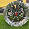 Watanabe Rota style 15X10.5J 4X100/4X114.3 ET -15 73.1 Grey with Diamond cut lip ( Mazda MX RX, VW, BMW E30, Honda, JDM cars )