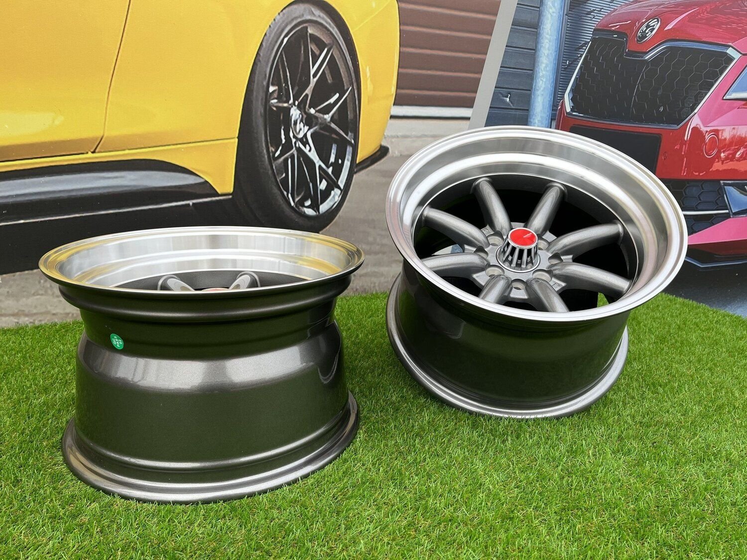 Watanabe Rota style 15X10.5J 4X100/4X114.3 ET -15 73.1 Grey with Diamond cut lip ( Mazda MX RX, VW, BMW E30, Honda, JDM cars ) 10