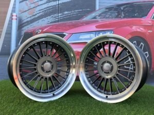 Alpina Classic Style  R17X9J 5X112/5X120 ET15 72.6 Grey with Diamond cut lip and silver rivets