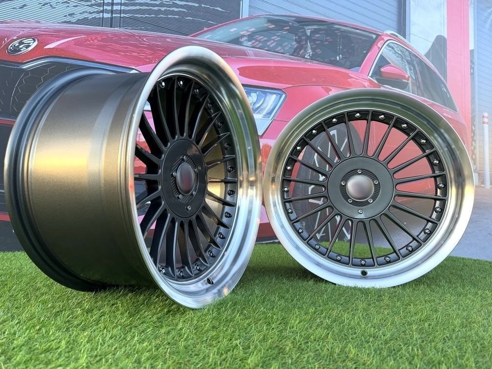 Alpina Classic Style  R17X9J 5X112/5X120 ET15 72.6 Grey with Diamond cut lip and silver rivets 2