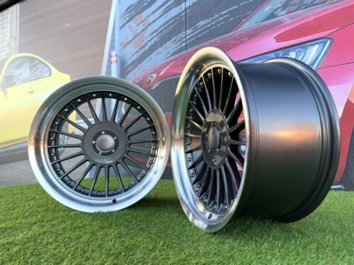 Alpina Classic Style  R17X9J 5X112/5X120 ET15 72.6 Grey with Diamond cut lip and silver rivets