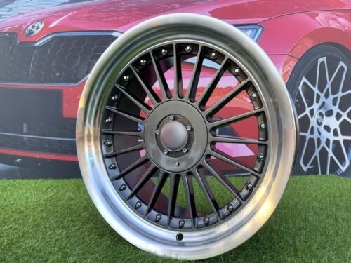 Alpina Classic Style  R17X9J 5X112/5X120 ET15 72.6 Grey with Diamond cut lip and silver rivets
