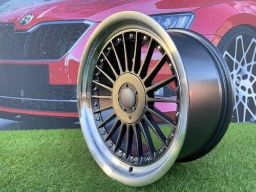 Alpina Classic Style R17X8J 5X112/5X120 ET20 72.6 Grey with Diamond cut lip and silver rivets