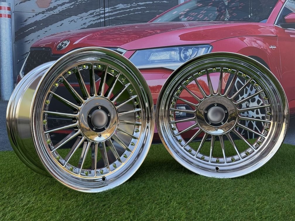 Alpina Classic Style  R17X9J 4X100/5X100 ET15 73.1 Chrome with gold Rivets 2