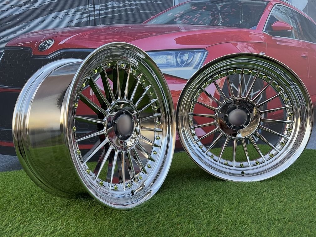 Alpina Classic Style  R17X9J 4X100/5X100 ET15 73.1 Chrome with gold Rivets 3