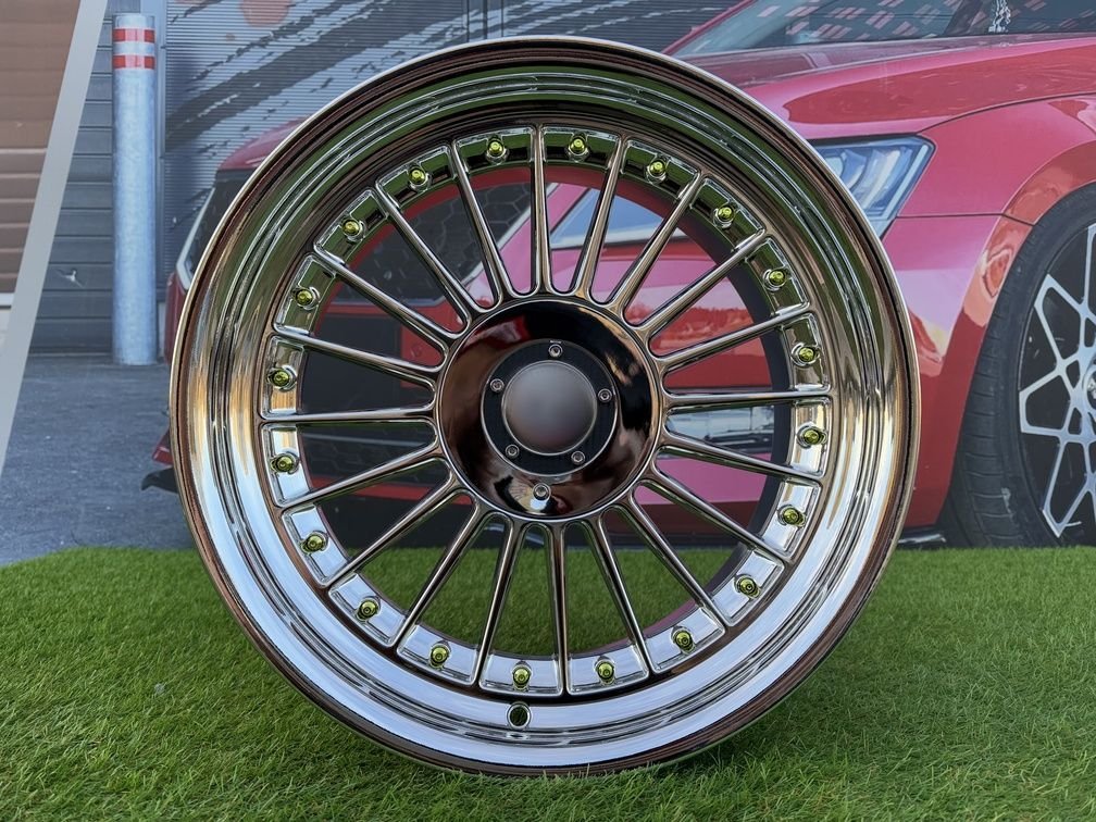 Alpina Classic Style  R17X9J 4X100/5X100 ET15 73.1 Chrome with gold Rivets 8