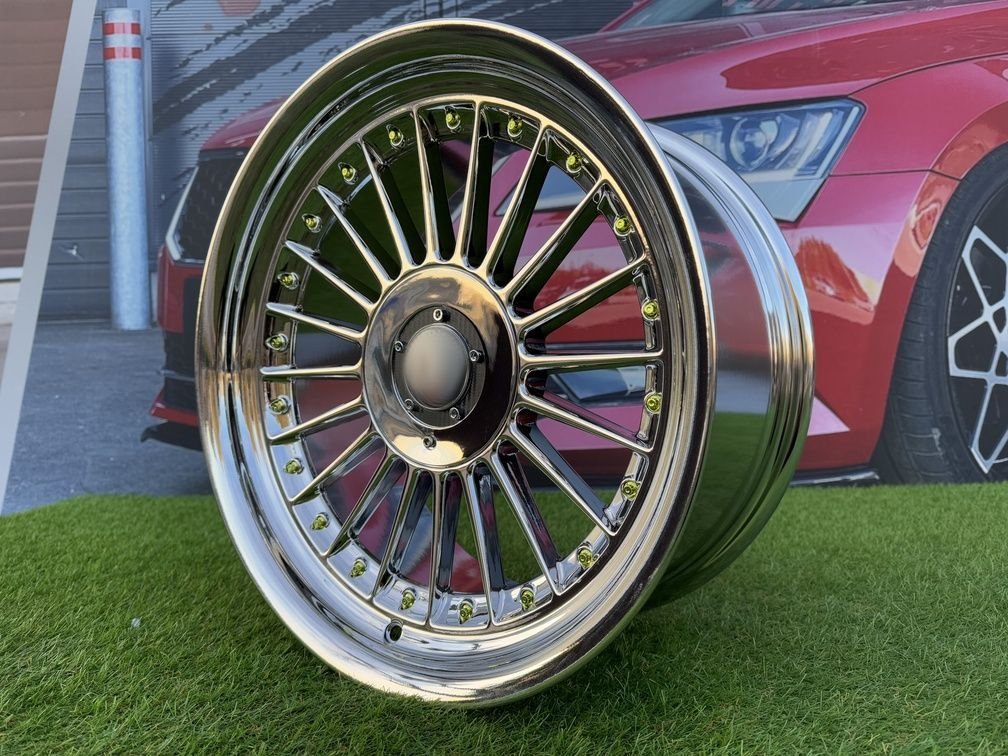 Alpina Classic Style  R17X9J 4X100/5X100 ET15 73.1 Chrome with gold Rivets 9