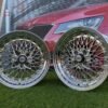 SSR Mesh Formula Style R15X8.25J 4X100 ET20 73.1 Black chrome with Gold Rivets