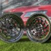 HVN Rotiform Style  R15X8J 4X100 ET10 73.1 Black chrome with Gold Rivets