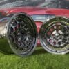 HVN Rotiform Style  R15X8J 4X100 ET10 73.1 Black chrome with Gold Rivets