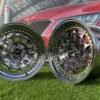 HVN Rotiform Style  R15X8J 4X100 ET10 73.1 Black chrome with Gold Rivets
