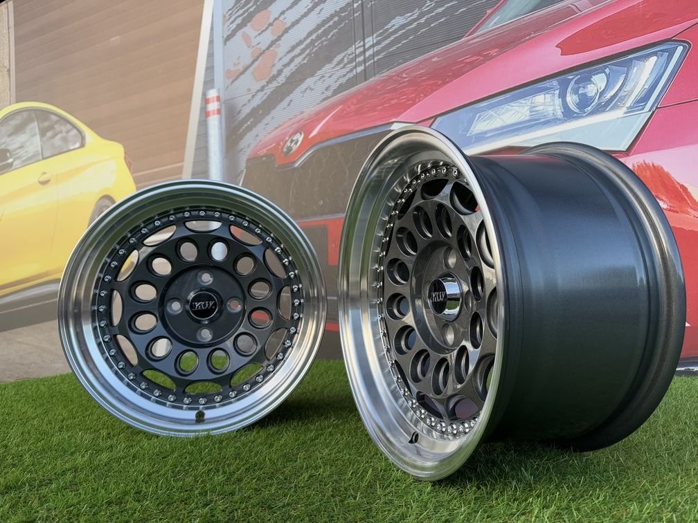 HVN Rotiform Style  R15X8J 4X100 ET10 73.1 Grey with Diamond cut lip 4
