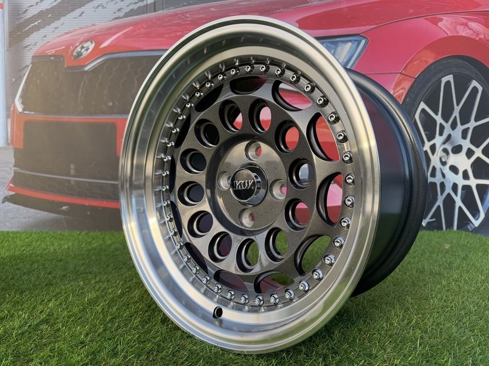 HVN Rotiform Style  R15X8J 4X100 ET10 73.1 Grey with Diamond cut lip 8