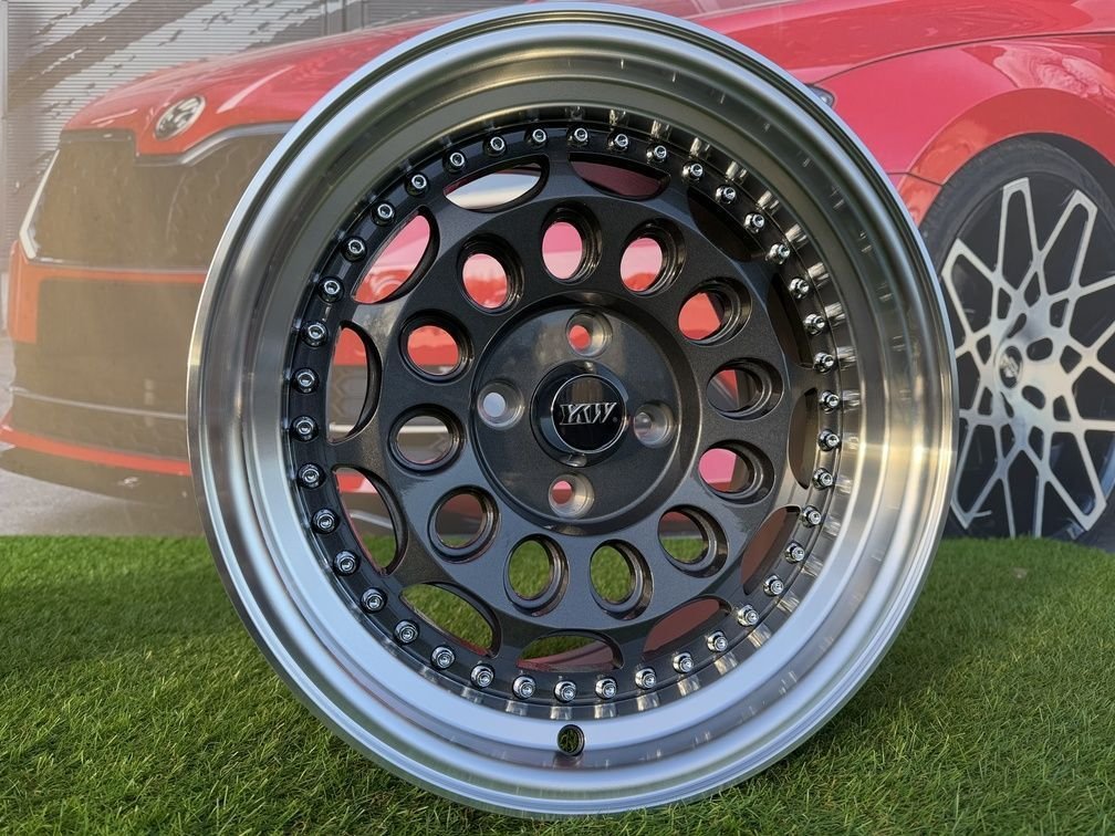 HVN Rotiform Style  R15X8J 4X100 ET10 73.1 Grey with Diamond cut lip 10
